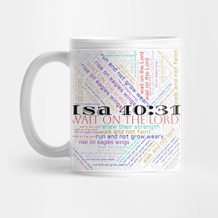 Wait on the Lord in White Mug